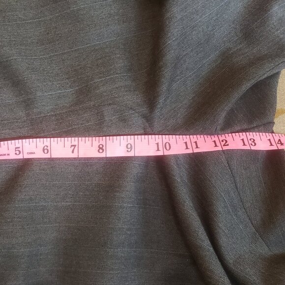 Kuppenheimer Suit 42 33x30 Mens Gray Herringbone & Stripe Vintage - Picture 11 of 16